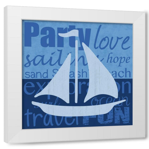 Beach Sail White Modern Wood Framed Art Print by Gibbons, Lauren