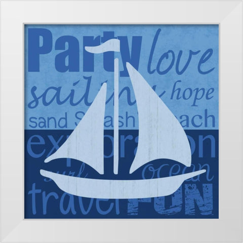 Beach Sail White Modern Wood Framed Art Print by Gibbons, Lauren
