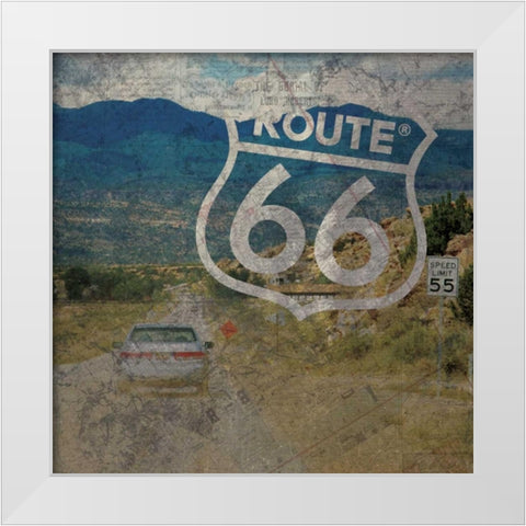 Route 66 White Modern Wood Framed Art Print by Gibbons, Lauren