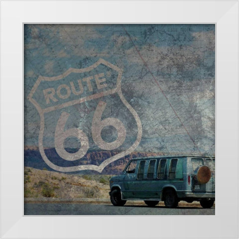 Route 66 Van White Modern Wood Framed Art Print by Gibbons, Lauren
