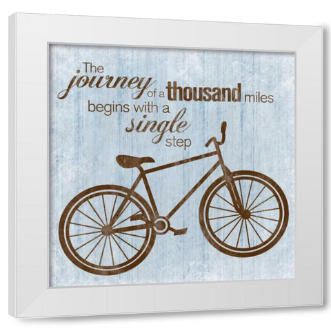 Journey Bike White Modern Wood Framed Art Print by Gibbons, Lauren
