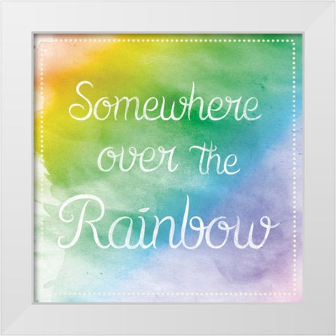 Over The Rainbow White Modern Wood Framed Art Print by Gibbons, Lauren
