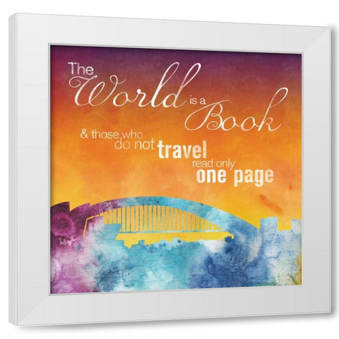 The World is A Book White Modern Wood Framed Art Print by Gibbons, Lauren