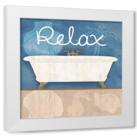 Relaxing Bath White Modern Wood Framed Art Print by Gibbons, Lauren