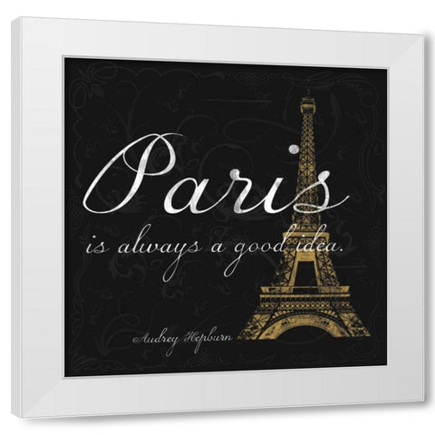 Paris Square GB White Modern Wood Framed Art Print by Gibbons, Lauren
