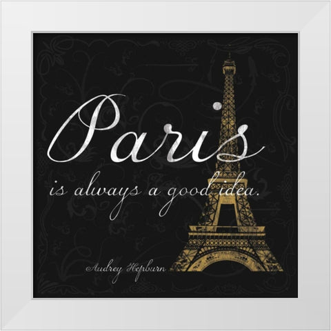 Paris Square GB White Modern Wood Framed Art Print by Gibbons, Lauren