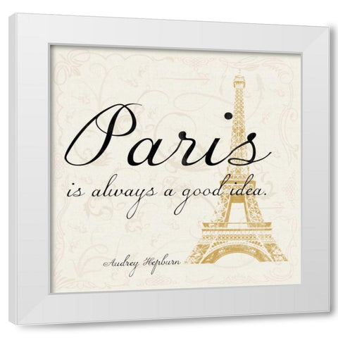 Paris Square 2 White Modern Wood Framed Art Print by Gibbons, Lauren