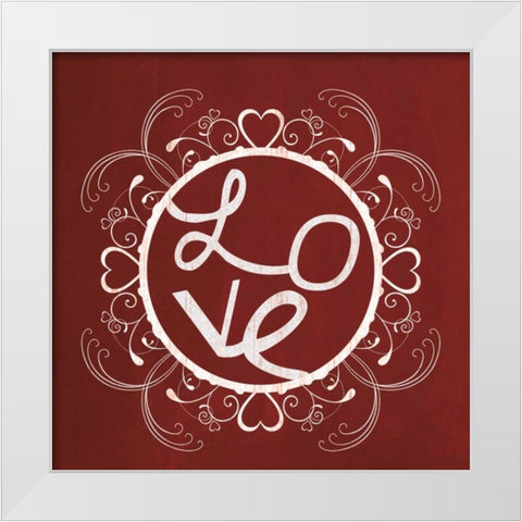 Red Chalk Love White Modern Wood Framed Art Print by Gibbons, Lauren