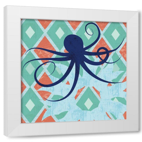 Under the Sea Octo White Modern Wood Framed Art Print by Gibbons, Lauren