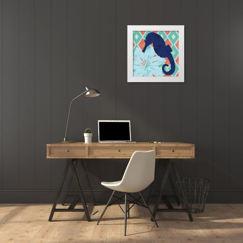 Under the Sea Horsie White Modern Wood Framed Art Print by Gibbons, Lauren