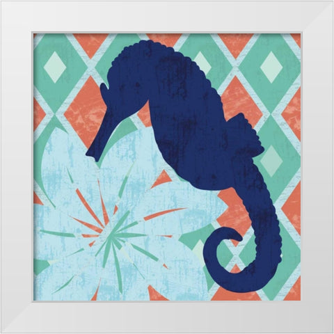 Under the Sea Horsie White Modern Wood Framed Art Print by Gibbons, Lauren