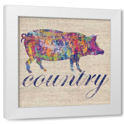 Pig Farm White Modern Wood Framed Art Print by Gibbons, Lauren