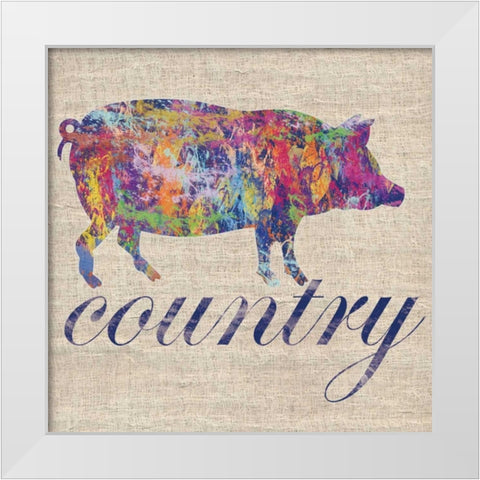 Pig Farm White Modern Wood Framed Art Print by Gibbons, Lauren