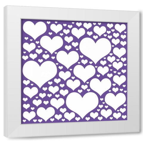 Purple Heart Storm White Modern Wood Framed Art Print by Gibbons, Lauren