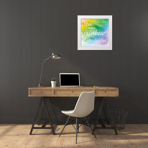 Rainbow Possibilites White Modern Wood Framed Art Print by Gibbons, Lauren