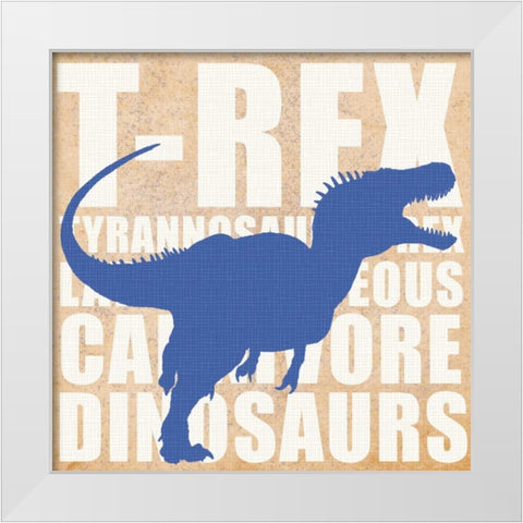 Roaring TRex White Modern Wood Framed Art Print by Gibbons, Lauren