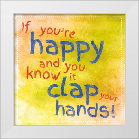 Clap Your Hands 1 White Modern Wood Framed Art Print by Gibbons, Lauren