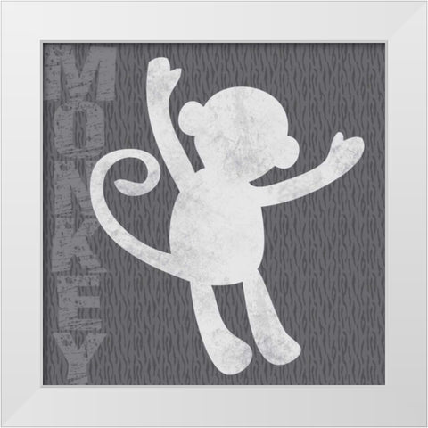 Monkey White Modern Wood Framed Art Print by Gibbons, Lauren