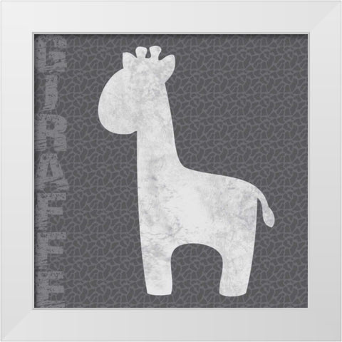 Giraffe White Modern Wood Framed Art Print by Gibbons, Lauren