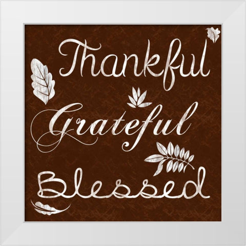 Thankful White Modern Wood Framed Art Print by Gibbons, Lauren