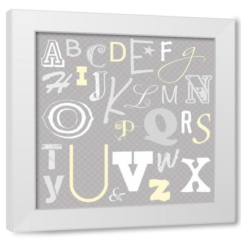 Kids Alphabet Gray 2 White Modern Wood Framed Art Print by Gibbons, Lauren