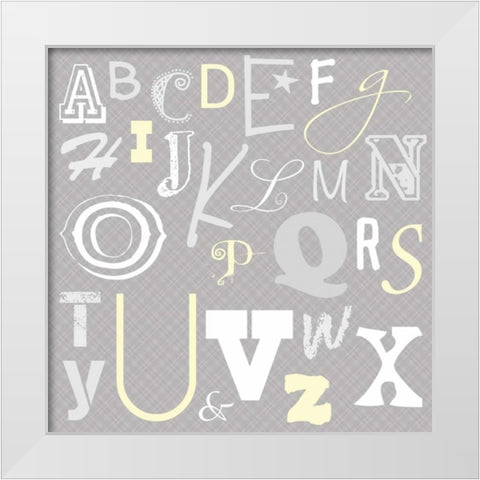 Kids Alphabet Gray 2 White Modern Wood Framed Art Print by Gibbons, Lauren