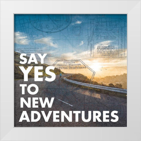 New Adventures White Modern Wood Framed Art Print by Gibbons, Lauren