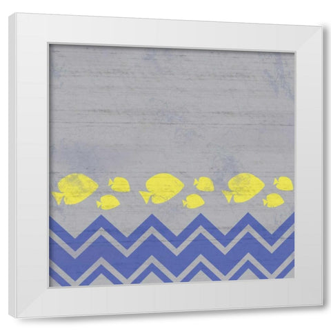 Striped Fish White Modern Wood Framed Art Print by Gibbons, Lauren