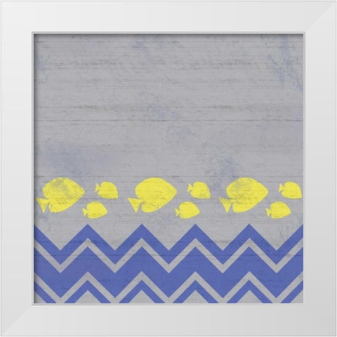 Striped Fish White Modern Wood Framed Art Print by Gibbons, Lauren