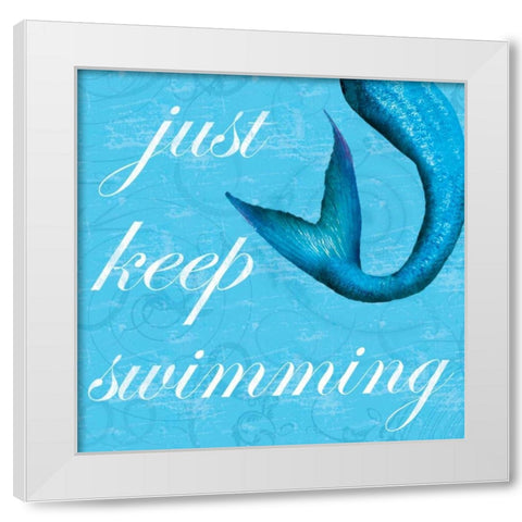 Mermaid 2 White Modern Wood Framed Art Print by Gibbons, Lauren
