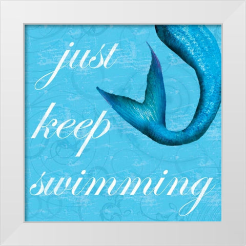 Mermaid 2 White Modern Wood Framed Art Print by Gibbons, Lauren