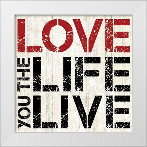 Love Live White Modern Wood Framed Art Print by Gibbons, Lauren