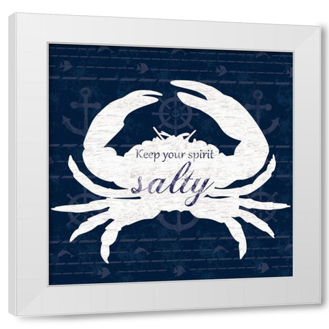 Crab Talk White Modern Wood Framed Art Print by Gibbons, Lauren