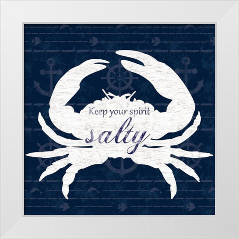 Crab Talk White Modern Wood Framed Art Print by Gibbons, Lauren
