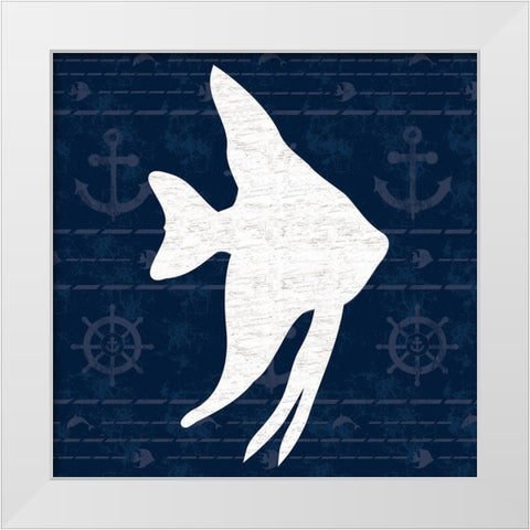 Fish 2 White Modern Wood Framed Art Print by Gibbons, Lauren