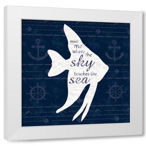 Fish Talk White Modern Wood Framed Art Print by Gibbons, Lauren
