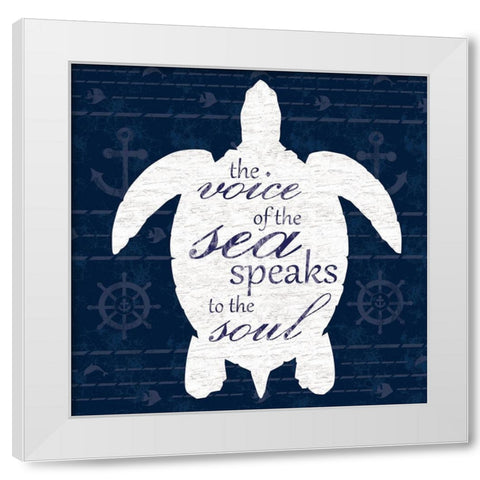 Turtle Talk White Modern Wood Framed Art Print by Gibbons, Lauren