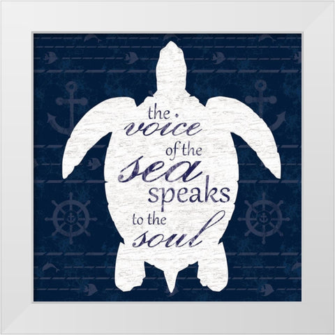 Turtle Talk White Modern Wood Framed Art Print by Gibbons, Lauren