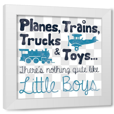 Little Boys White Modern Wood Framed Art Print by Gibbons, Lauren