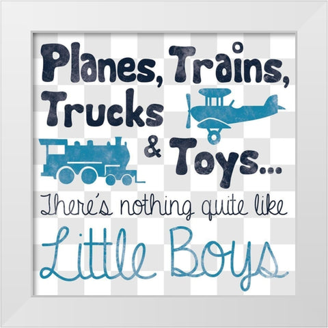 Little Boys White Modern Wood Framed Art Print by Gibbons, Lauren