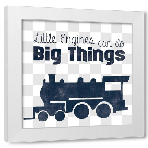 Little Engines White Modern Wood Framed Art Print by Gibbons, Lauren