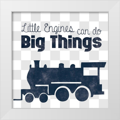 Little Engines White Modern Wood Framed Art Print by Gibbons, Lauren