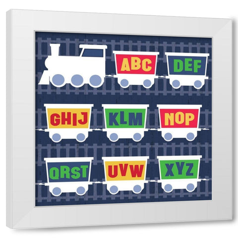 Trains Letters White Modern Wood Framed Art Print by Gibbons, Lauren