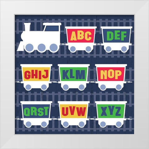 Trains Letters White Modern Wood Framed Art Print by Gibbons, Lauren