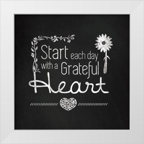 Heart White Modern Wood Framed Art Print by Gibbons, Lauren