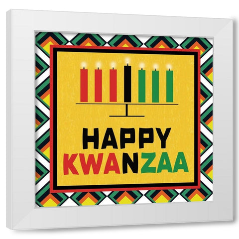 Kwanzaa White Modern Wood Framed Art Print by Gibbons, Lauren