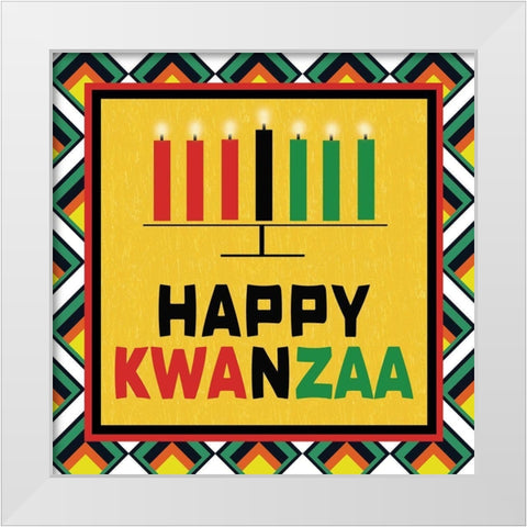 Kwanzaa White Modern Wood Framed Art Print by Gibbons, Lauren