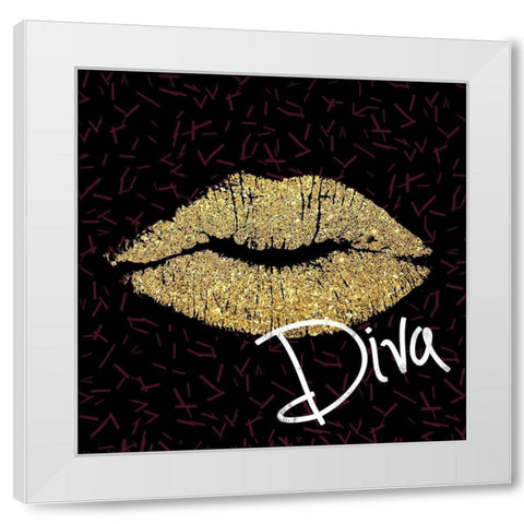 Glamour Lips White Modern Wood Framed Art Print by Gibbons, Lauren