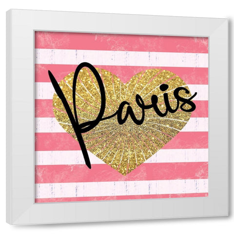 Paris Heart White Modern Wood Framed Art Print by Gibbons, Lauren