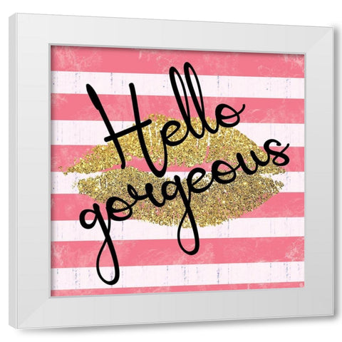 Paris Lips White Modern Wood Framed Art Print by Gibbons, Lauren